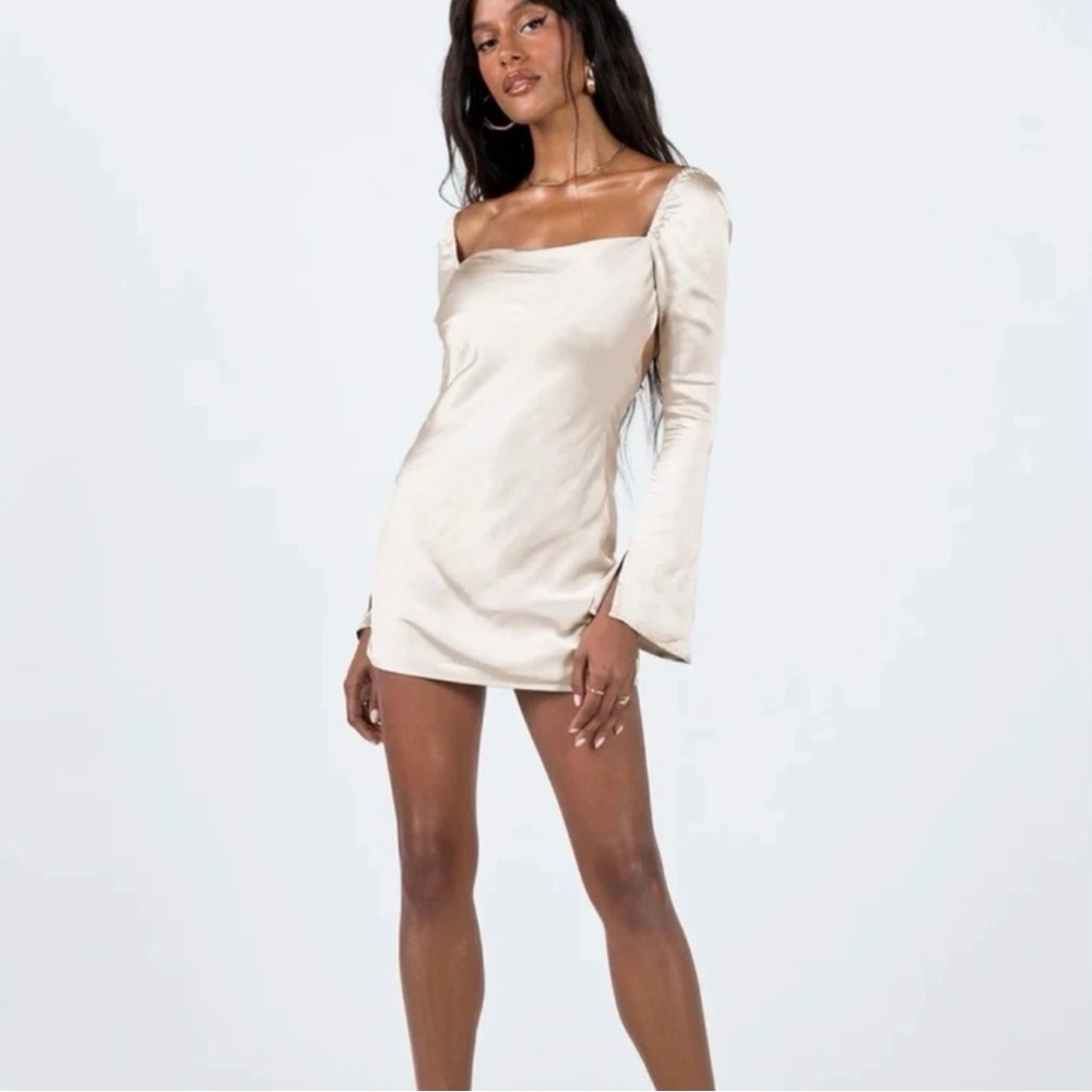 princess polly satin long sleeve dress